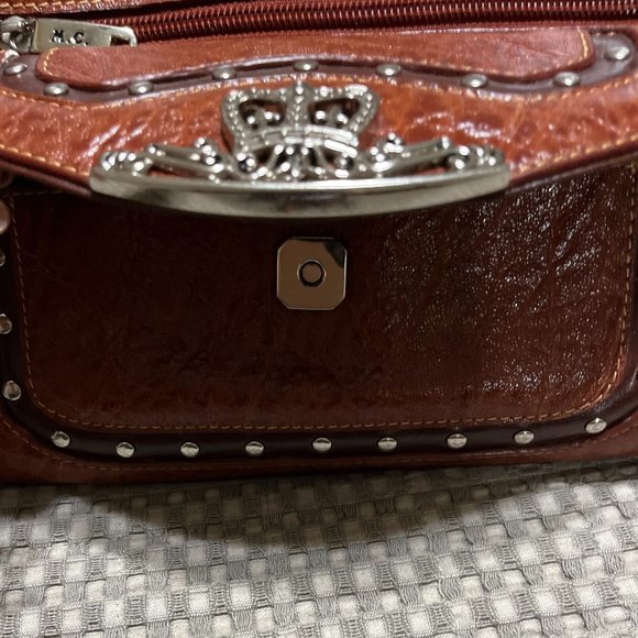 MC 2 Tone Brown Handbag - Picture 3 of 15